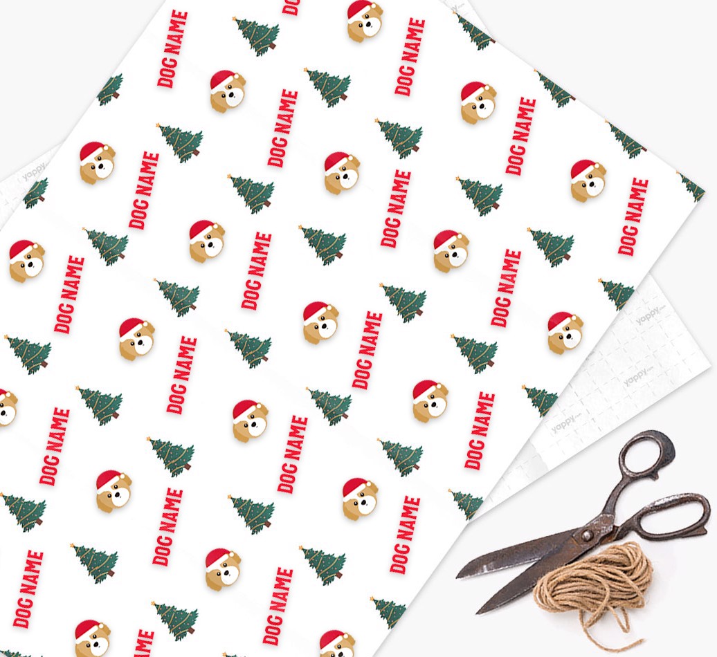 '{breedFullName} Icons & Trees' - Personalised Christmas Wrapping Paper